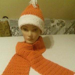  Handmade Orange and White Hat Plus